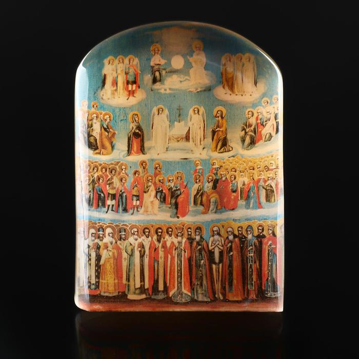 Икона с подставкой  Икона с подставкой "Всех Святых", селенит