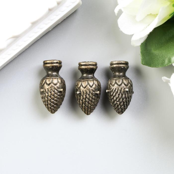 Ручка для шкатулки металл Ручка для шкатулки металл "Шишечка" бронза набор 3 шт 883 1,2х2,4 см