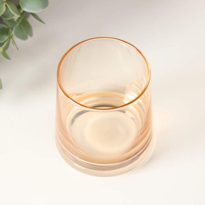 Банка для свечей стекло Банка для свечей стекло "Сумерки" прозрачный перламутр карамель 200 мл 8х8х8,5 см