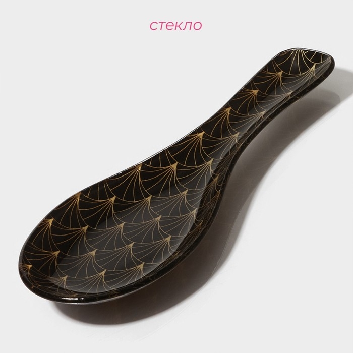 Подставка стеклянная под ложку Доляна «Золотое перо», 23,5×8,3 см Подставка стеклянная под ложку Доляна «Золотое перо», 23,5×8,3 см