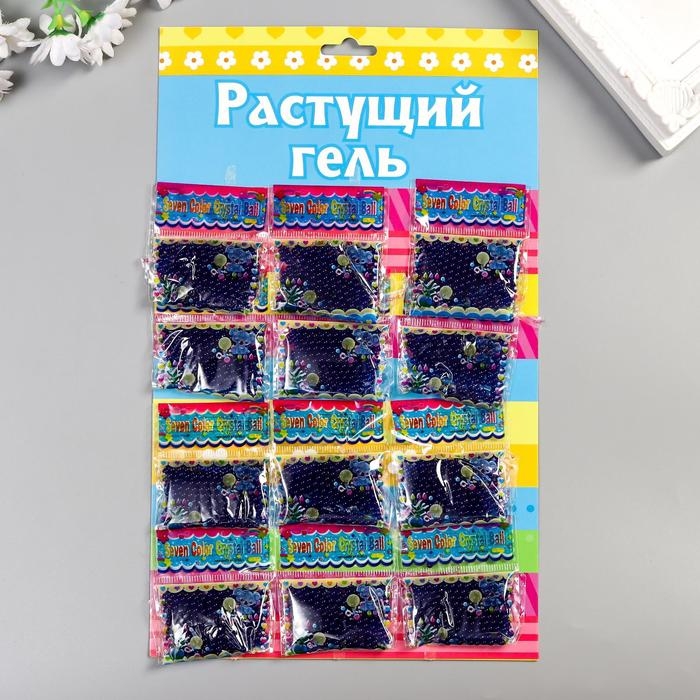 Растущий гель однотонный Растущий гель однотонный "Синий" набор 12 пакетов на блистере 5 гр 28х17 см