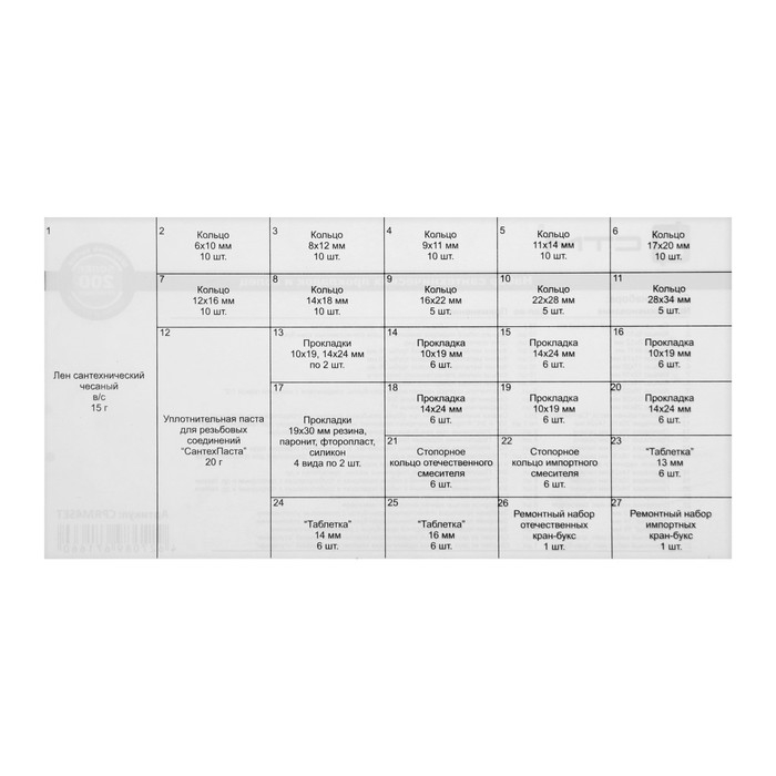 Набор сантехнических прокладок  Набор сантехнических прокладок "СТМ" CPRM4SET, Сантехник № 4, для смесителя, в боксе