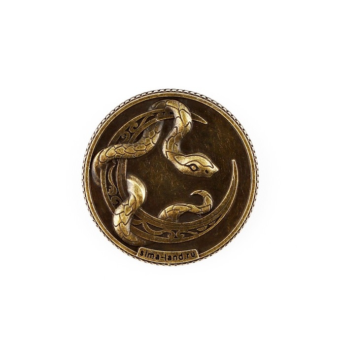 Монета новогодняя гороскоп, амулет 2025 «Новый год: Козерог», латунь, диам. 2, 5 см