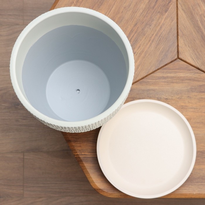 Горшок цветочный Горшок цветочный "Ротанг светло-серый бутон №7", 13 л