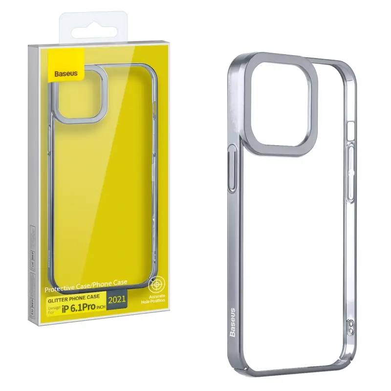 Чехол IPH 13 Pro (6.1) Glitter Phone case Baseus серебро Чехол IPH 13 Pro (6.1) Glitter Phone case Baseus серебро