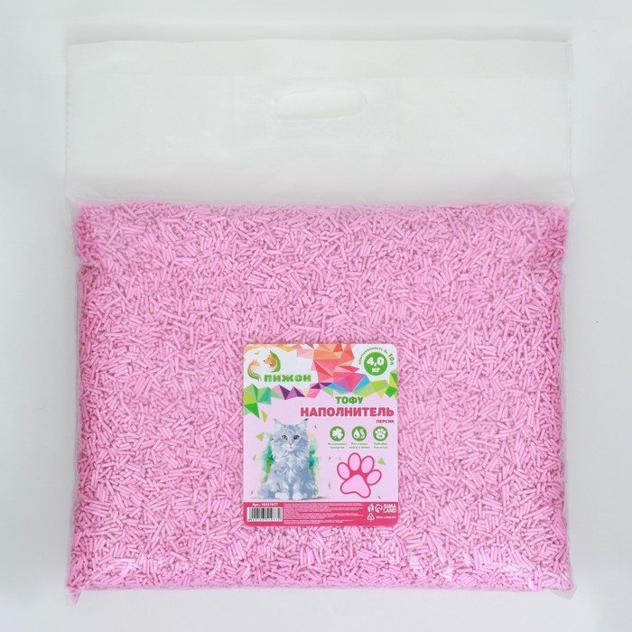 Наполнитель тофу, Наполнитель тофу, "Пижон" персик 4 кг впитываемость до 10 л