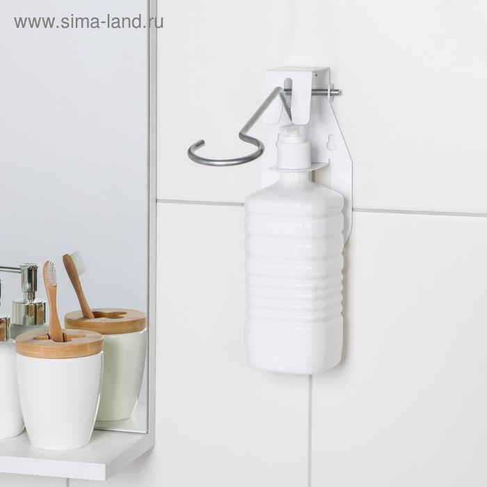 Дозатор для антисептика локтевой, 1 л, с держателем, цвет белый Дозатор для антисептика локтевой, 1 л, с держателем, цвет белый