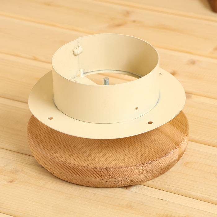 Вентиляционный клапан с юбкой D=100мм Канадский кедр основание металл Вентиляционный клапан с юбкой D=100мм Канадский кедр основание металл