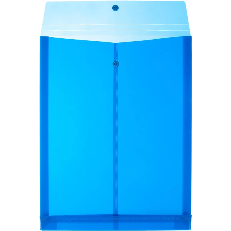 Папка-конверт на кнопке вертик с расшир Attache, А4, синий 180мкм 5шт/уп