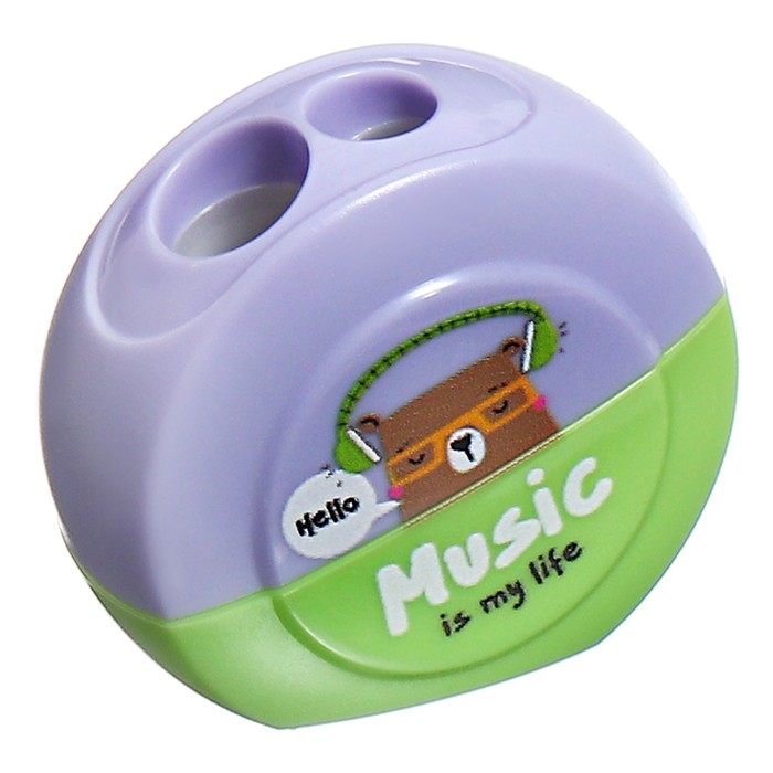 Точилка пластиковая MESHU Точилка пластиковая MESHU "Best friends", 2 отверстия, МИКС