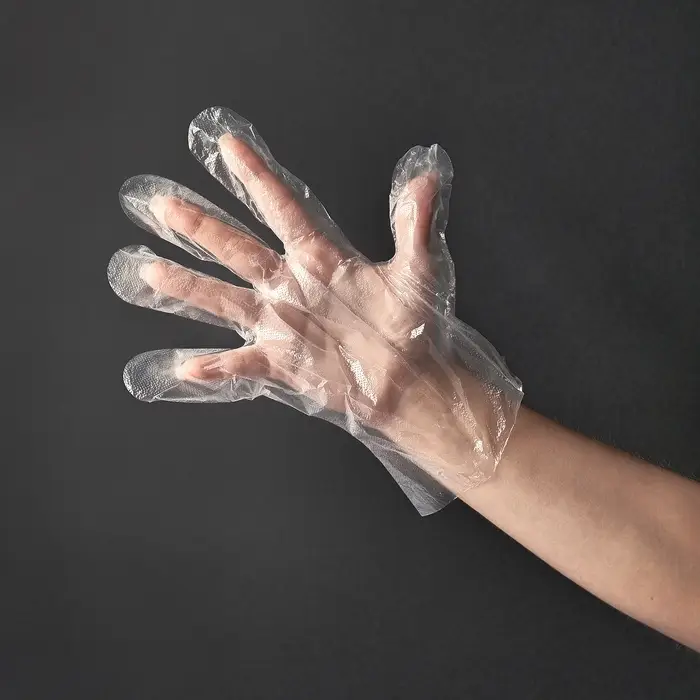 Перчатки одноразовые полиэтиленовые, PE, 0.4 г, размер перчатки 28×13.5 см, 100 шт./уп (50 пар) Перчатки одноразовые полиэтиленовые, PE, 0.4 г, размер перчатки 28×13.5 см, 100 шт./уп (50 пар)