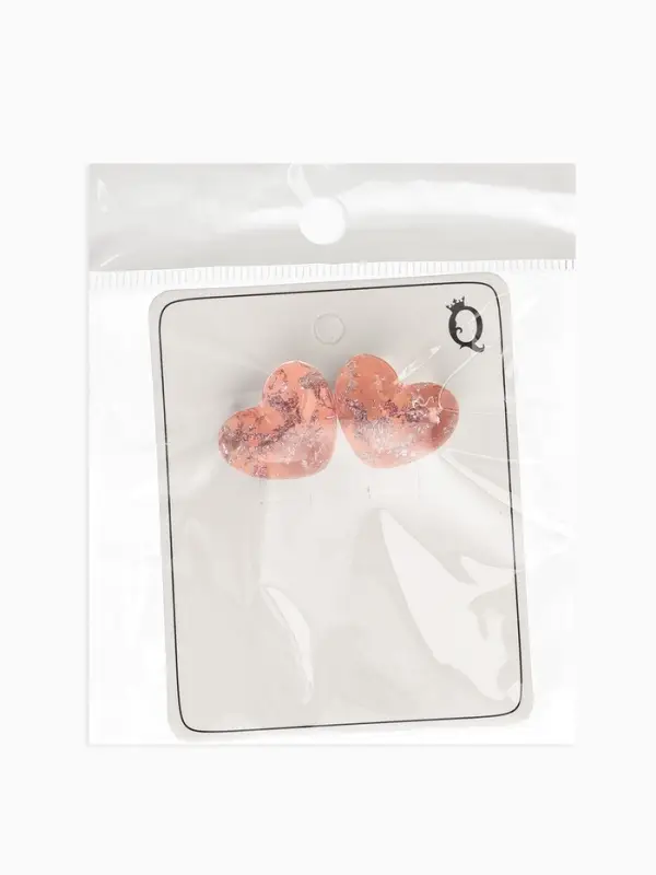 Серьги Серьги "Сердце блестка", цвет розовый с паталью серебро