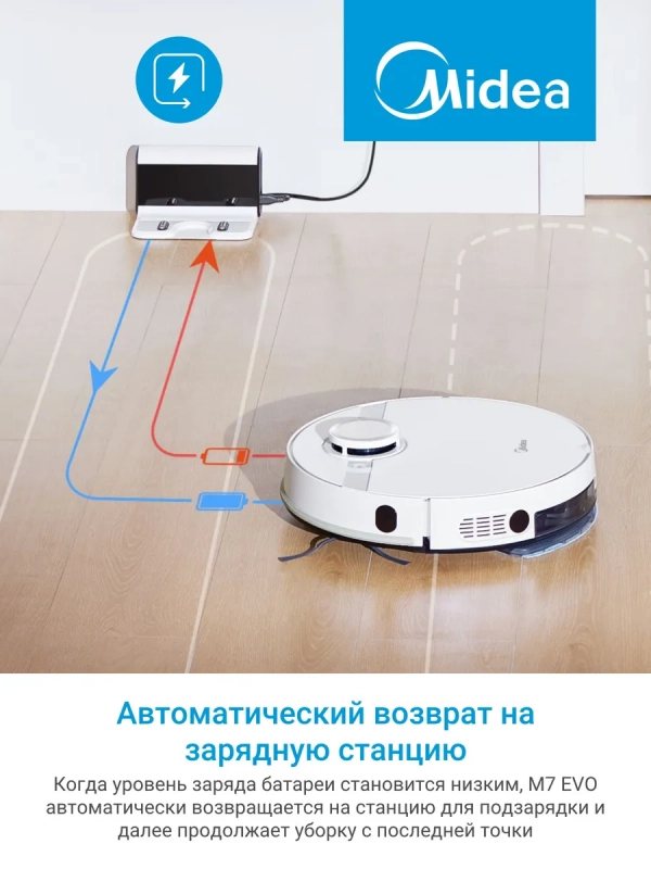 Робот-пылесос VCR M7 EVO WH, Wi-Fi, сухая и влажная уборка Робот-пылесос VCR M7 EVO WH, Wi-Fi, сухая и влажная уборка
