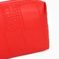 Косметичка ONE COLOR, на молнии, искусственная кожа, красная