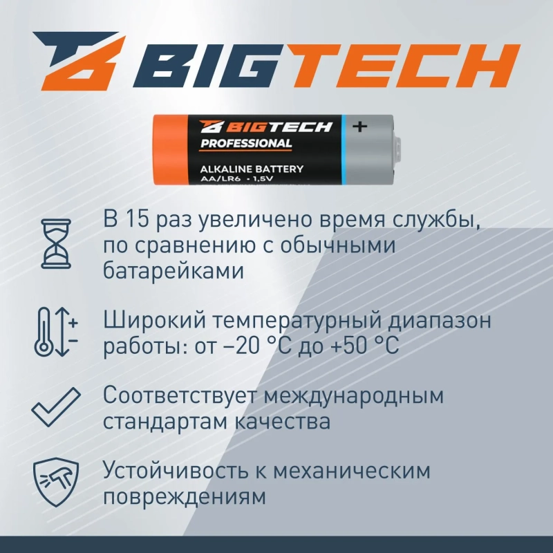 Батарейка BigTech Professional АA/LR6 уп/12шт