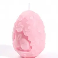 Свеча пасхальная "Кролик" 100 гр, 5,5х5,5х7 см, 4 ч, розовый