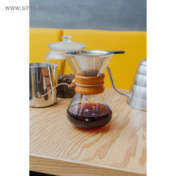Кемекс стеклянный для заваривания кофе «Колумб», 400 мл, 13×11×17 см Кемекс стеклянный для заваривания кофе «Колумб», 400 мл, 13×11×17 см