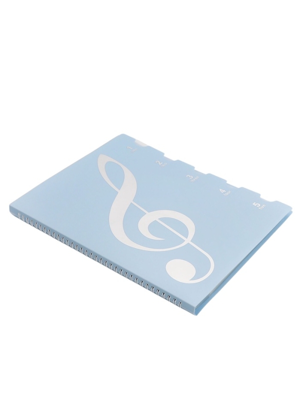 Нотная папка - 20 файлов 40 листов голубая Нотная папка - 20 файлов 40 листов голубая