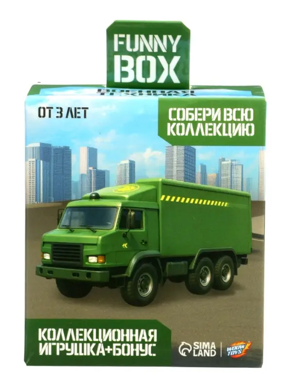 Игрушка - сюрприз Funny Box &laquo;Военная техника&raquo;: карточка, фигурка, лист наклеек, МИКС