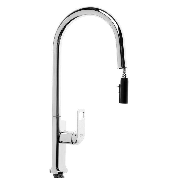 Смеситель для кухни ZEIN Z3784, однорычажный, вытяжной излив, аэратор 2 режима, хром Смеситель для кухни ZEIN Z3784, однорычажный, вытяжной излив, аэратор 2 режима, хром