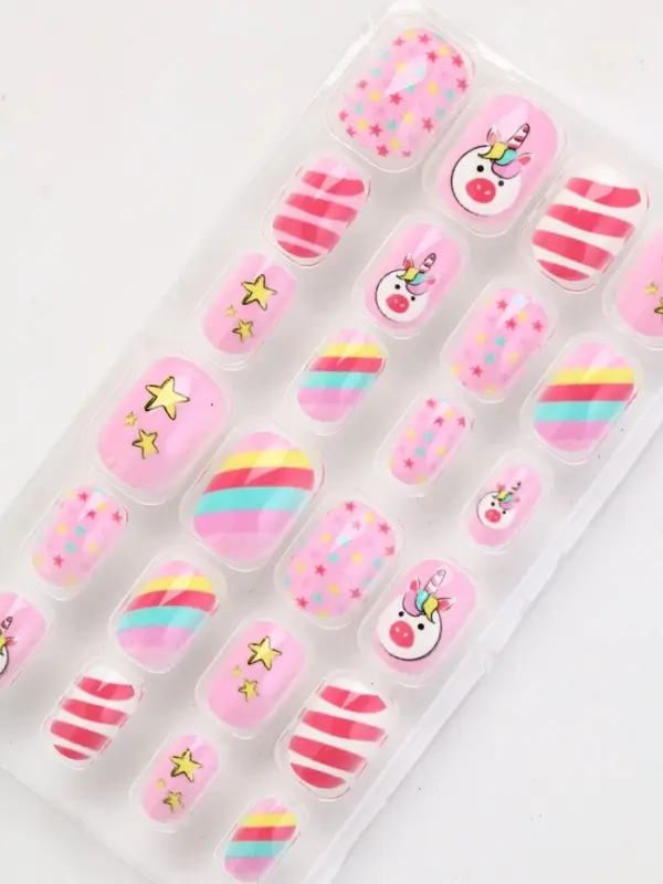 Детские накладные ногти &laquo;Розовый единорожка&raquo;, набор 24 шт.