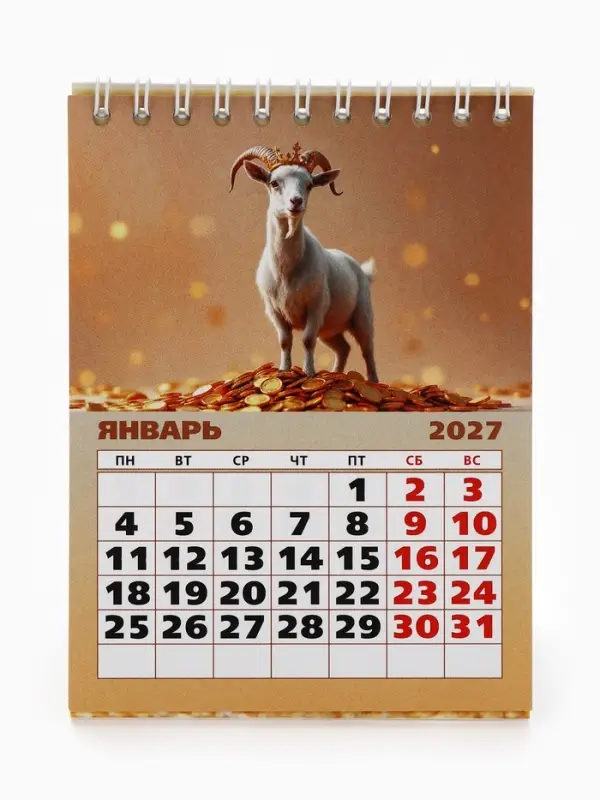 Календарь 2027, настольный, домик &laquo;Козлик&raquo;