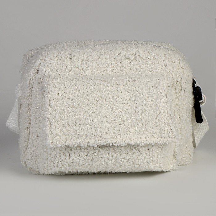 Плюшевая сумка тедди кросс-боди, белая