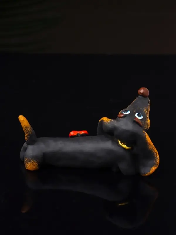 Фигурка полистоун &laquo;Такса счастливая&raquo;, 4.5&times;9&times;4.3 см