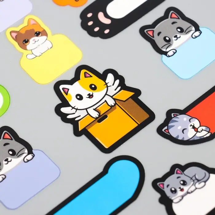 Термобирки для одежды. Набор именных термонаклеек для маркировки детских вещей &laquo;Забавные котики&raquo;, 52 шт.