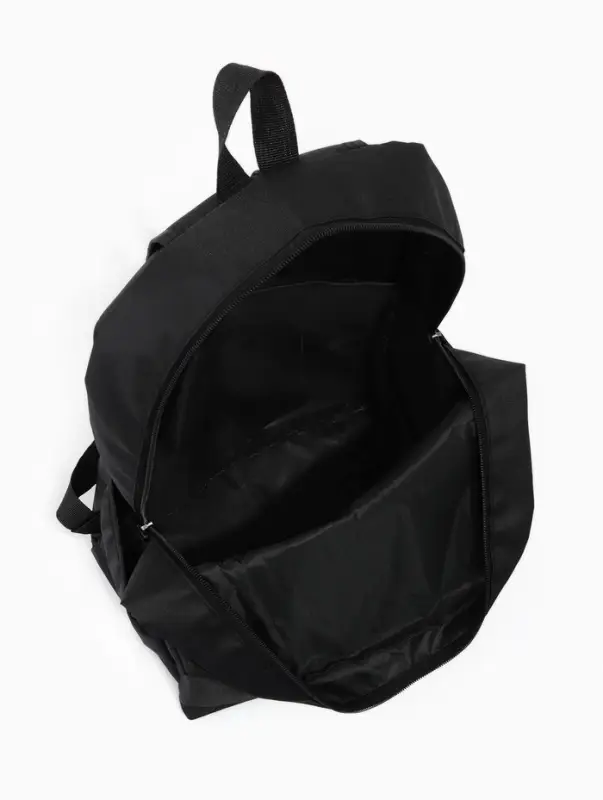 Рюкзак школьный, однотонный, 4 кармана, 30&times;12&times;43 см, чёрный