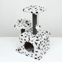 Домик для кошек с когтеточкой, 35&times;45&times;75 см, квадратный, 3х-этажный, ковролин, цвет МИКС