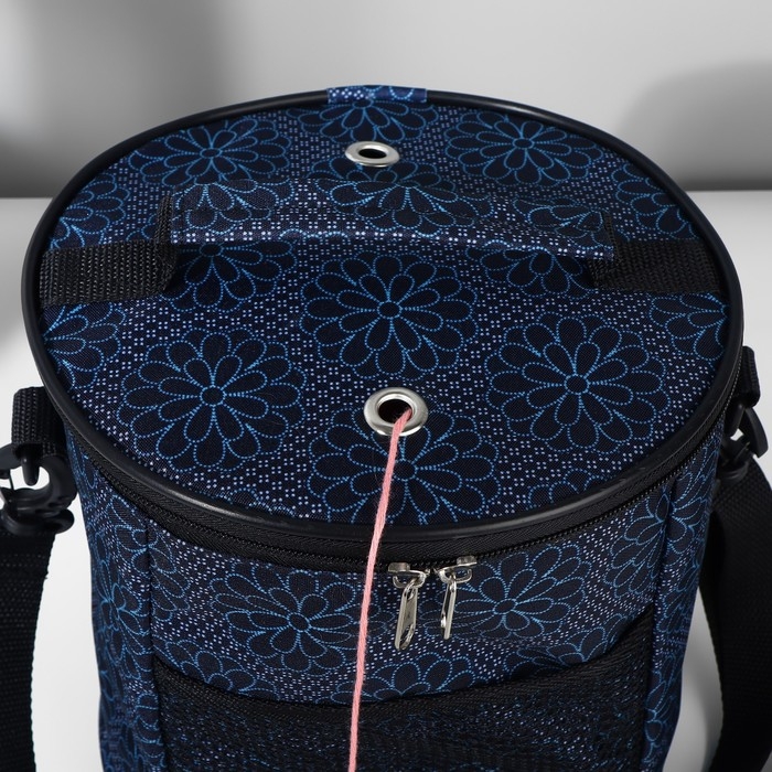 Сумка-футляр «Синие цветы», 2 люверса, d = 21 × 23 см, цвет разноцветный Сумка-футляр «Синие цветы», 2 люверса, d = 21 × 23 см, цвет разноцветный