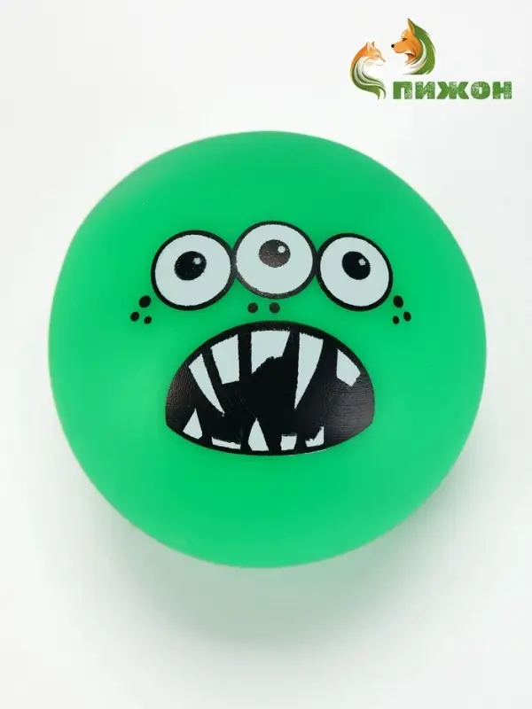Игрушка для собак &laquo;Мяч монстр&raquo;, 7 см, пищащая, зелёная