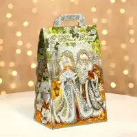 Подарочная коробка новогодняя Сумочка мини &laquo;Новогодний шарм&raquo; 14&times;10&times;22.3 см