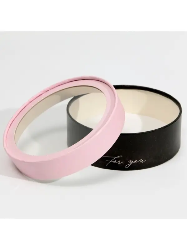 Коробка для макарун, кондитерская упаковка тубус с окном, For you 16&times;16&times;5 см