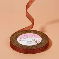 Лента парчовая, 10 мм, 23 ± 1 м, цвет бордовый №034