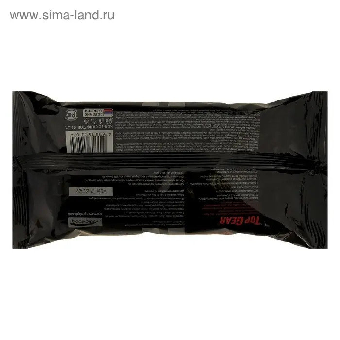 Влажные салфетки Top Gear, универсальные с клапаном, 45 шт.