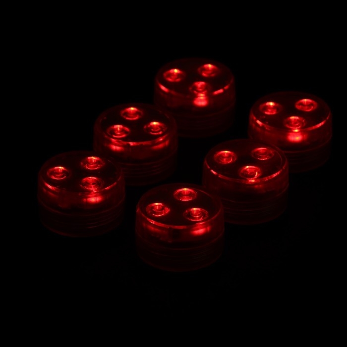 Светильник водонепроницаемый мини, 3 x 1.9 см, 6 шт, от CR2032 (в компл.), пульт, RGB, IP68 Светильник водонепроницаемый мини, 3 x 1.9 см, 6 шт, от CR2032 (в компл.), пульт, RGB, IP68