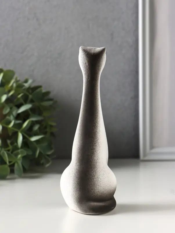 Фигурка керамика &laquo;Кот Египетский&raquo;, 15.5 см, белый с чёрным