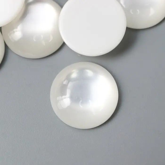 Топсы для творчества пластик  Топсы для творчества пластик "Круг" перламутр набор 20 шт d=1,4 см