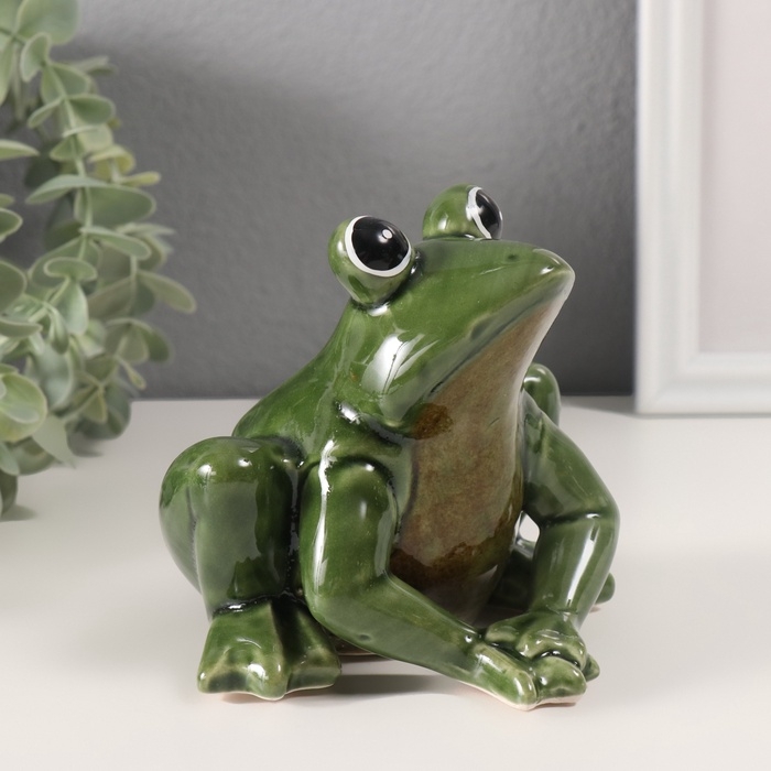 Сувенир керамика Сувенир керамика "Задумчивый лягушонок" 12х12х10,5 см