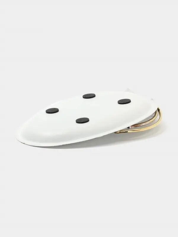 Блюдо сервировочное овальное &laquo;Белые каллы&raquo;, 24&times;17.5&times;4 см, нержавеющая сталь, белое с золотом