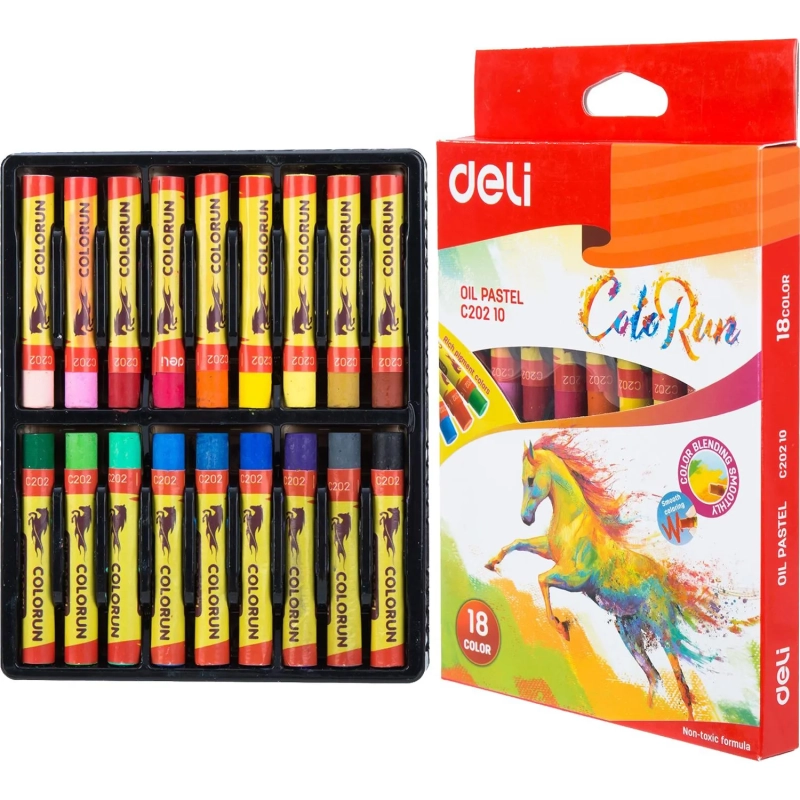 Пастель масляная Deli ColoRun 18 цв/наб EC20210