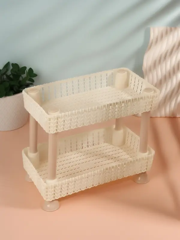 Органайзер для хранения косметики, двухуровневый, 24&times;15&times;20 см, МИКС