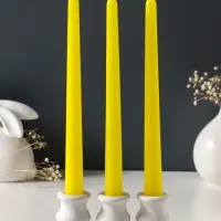 Набор свечей античных 25 см, 3 шт., 58 г, 7 ч, жёлтый