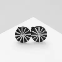 Серьги металл &laquo;Пусеты&raquo; стальные, грани, цвет чёрный