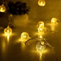 Гирлянда &laquo;Нить&raquo; 4 м с насадками &laquo;Шарик сетка&raquo;, IP20, прозрачная нить, 20 LED, свечение тёплое белое, 8 режимов, 220 В