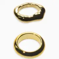 Кольцо пластик «Стиль», набор 2 шт. размер 17, цвет золото Кольцо пластик «Стиль», набор 2 шт. размер 17, цвет золото