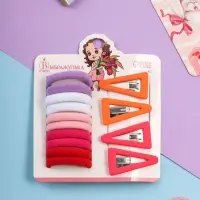 Набор для волос «Аделия»: 10 резинок 3 см, 4 невидимки 3.5 см, колор, МИКС