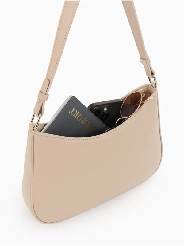 Сумка женская багет TEXTURA на молнии, 28&times;6&times;17 см, бежевая